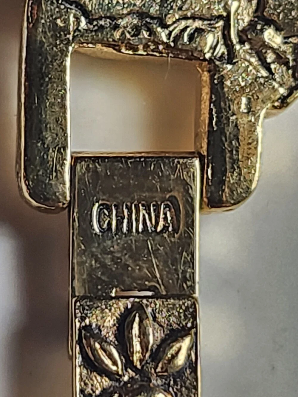 Vintage Gold Tone Floral Bracelet Watch with Cherub Medallions